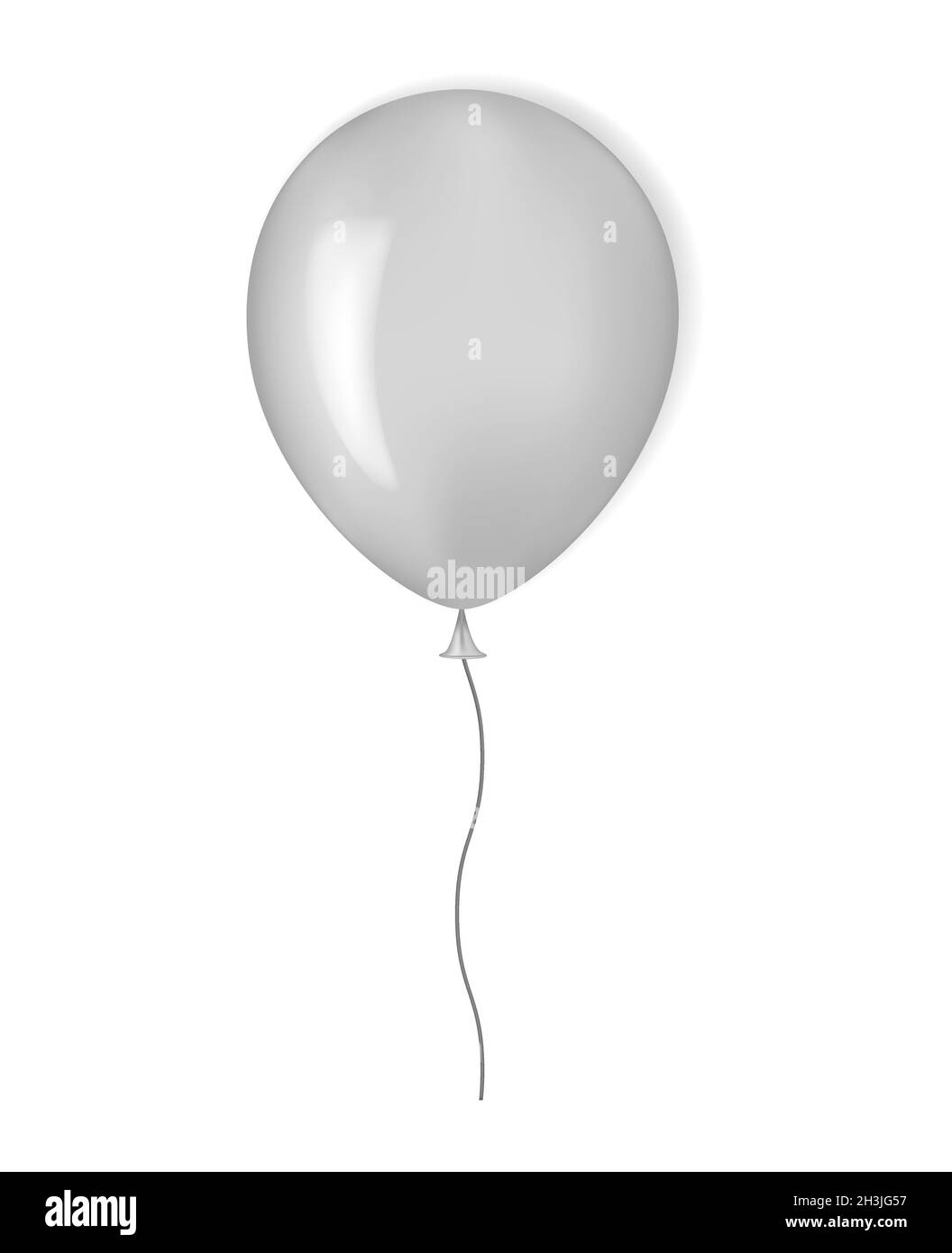 Palloncino vuoto isolato su sfondo bianco, mockup vettoriale per il design Illustrazione Vettoriale