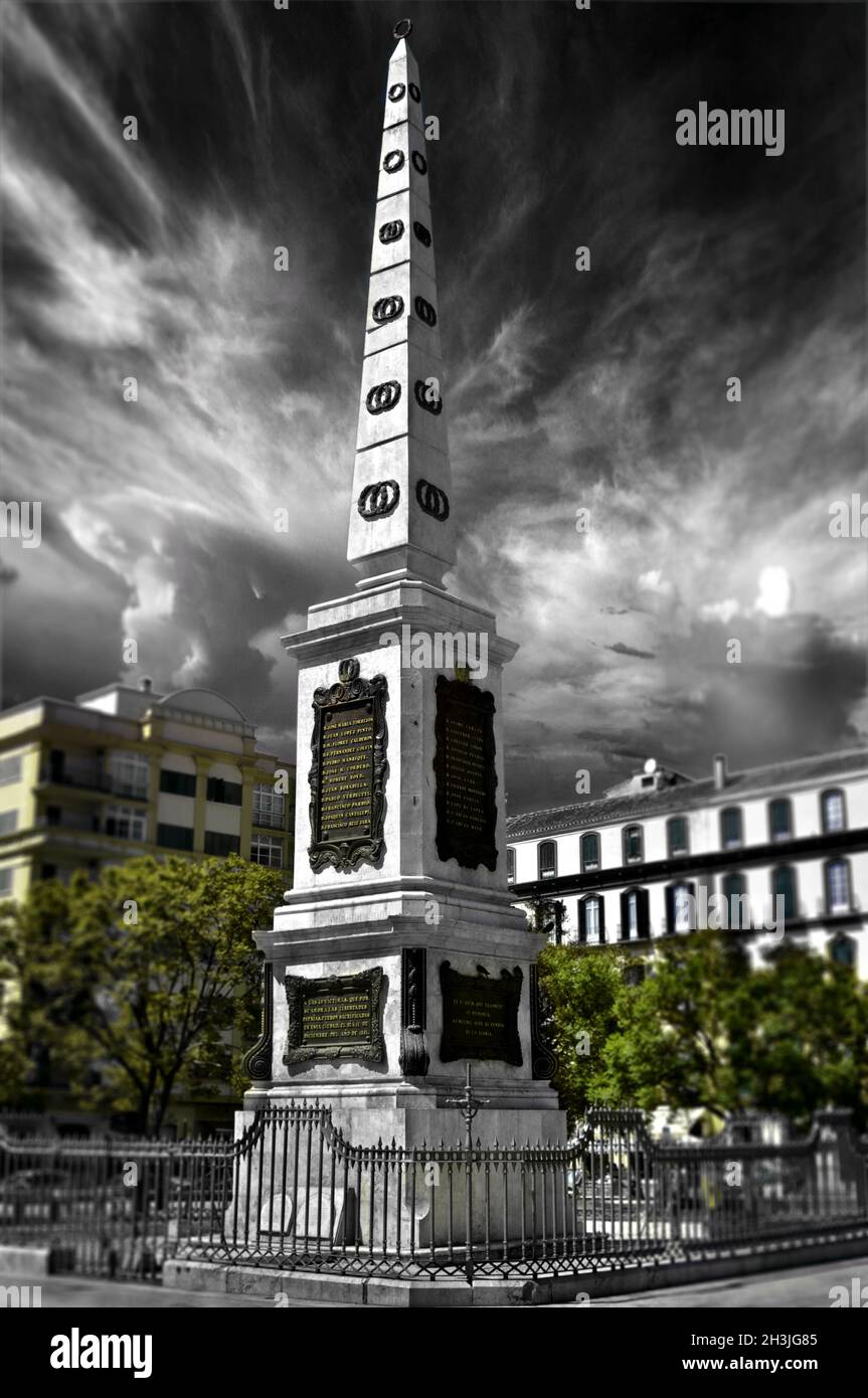 Merced piazza (Plaza de la Merced) in Malaga, Spagna Foto Stock