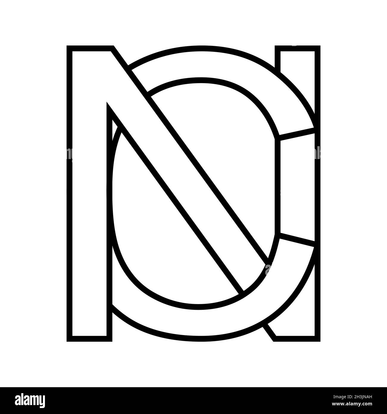 Logo NC cn, icona segno interlacciato lettere n c Illustrazione Vettoriale