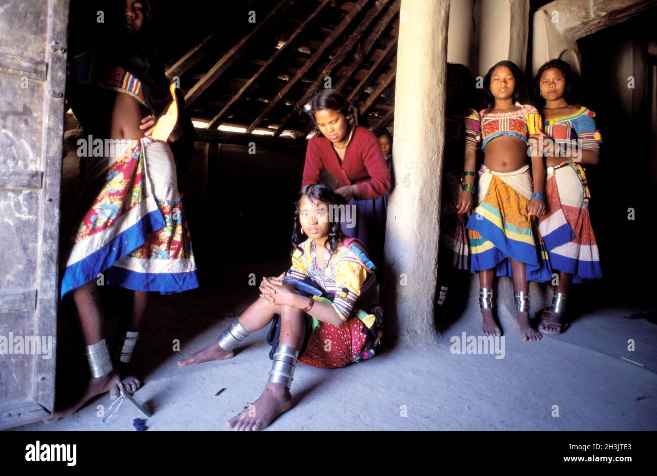 Nepal, zona Terai, gruppo etnico Rana Tharu Foto Stock