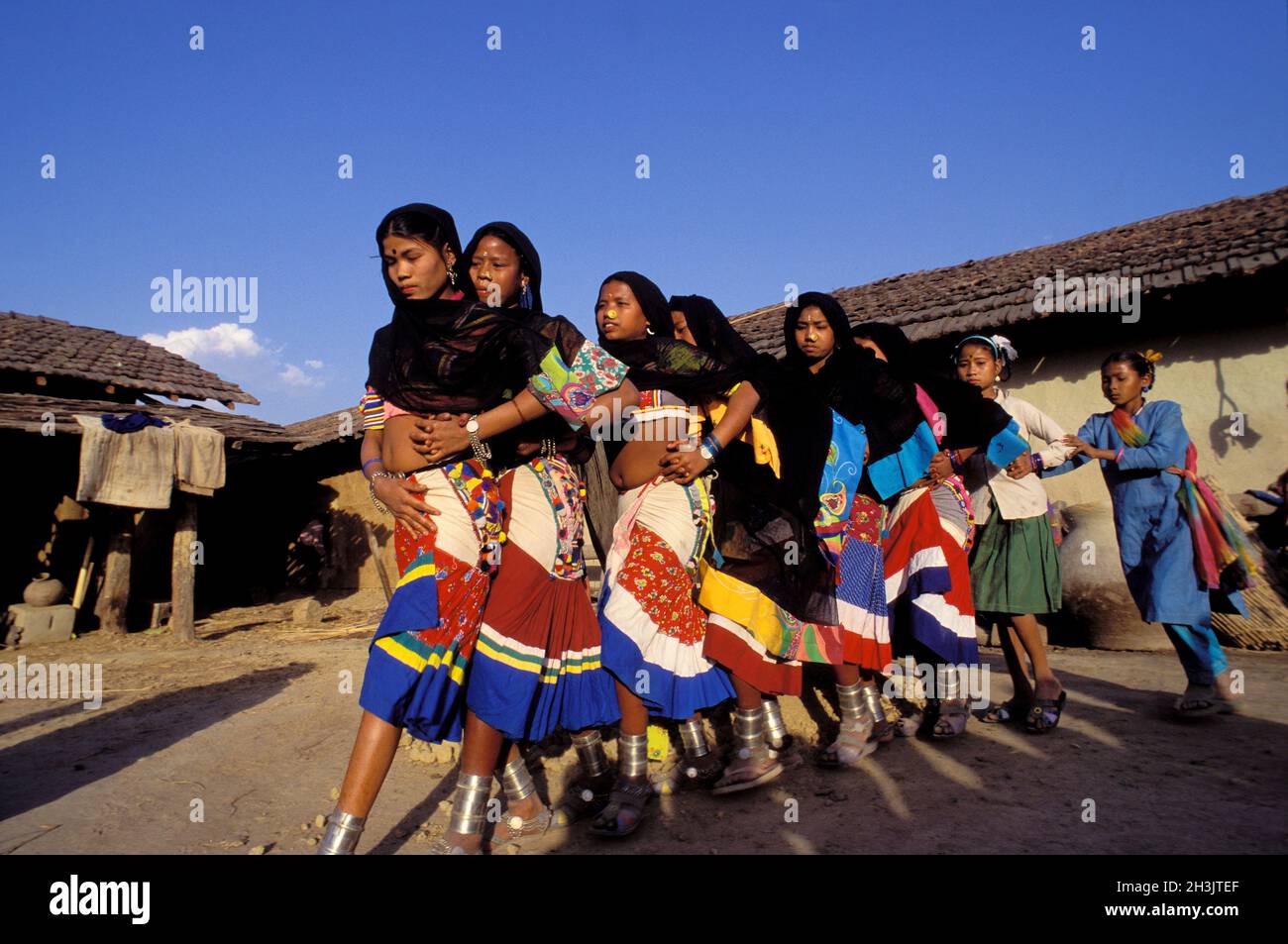 Nepal, zona Terai, gruppo etnico Rana Tharu Foto Stock