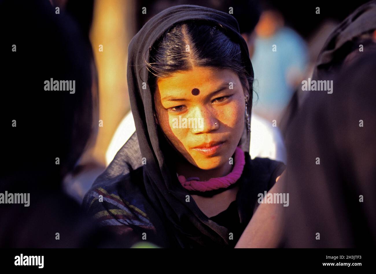 Nepal, zona Terai, gruppo etnico Rana Tharu Foto Stock