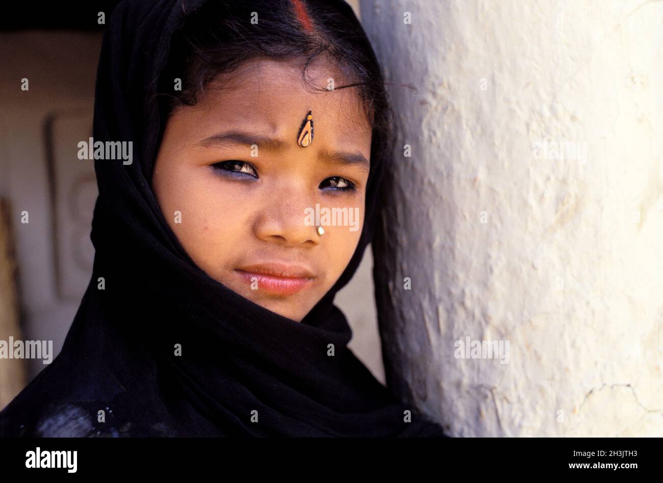 Nepal, zona Terai, gruppo etnico Rana Tharu Foto Stock