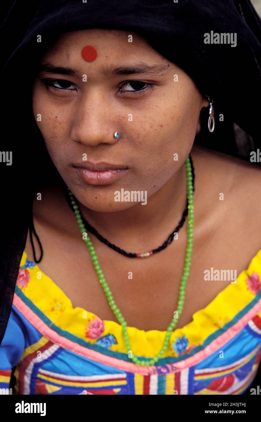 Nepal, zona Terai, gruppo etnico Rana Tharu Foto Stock
