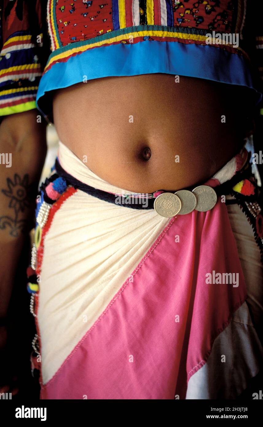 Nepal, zona Terai, gruppo etnico Rana Tharu Foto Stock