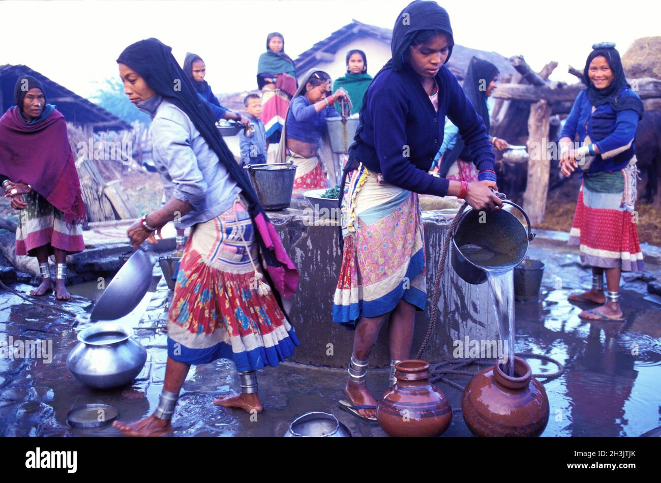 Nepal, zona Terai, gruppo etnico Rana Tharu Foto Stock