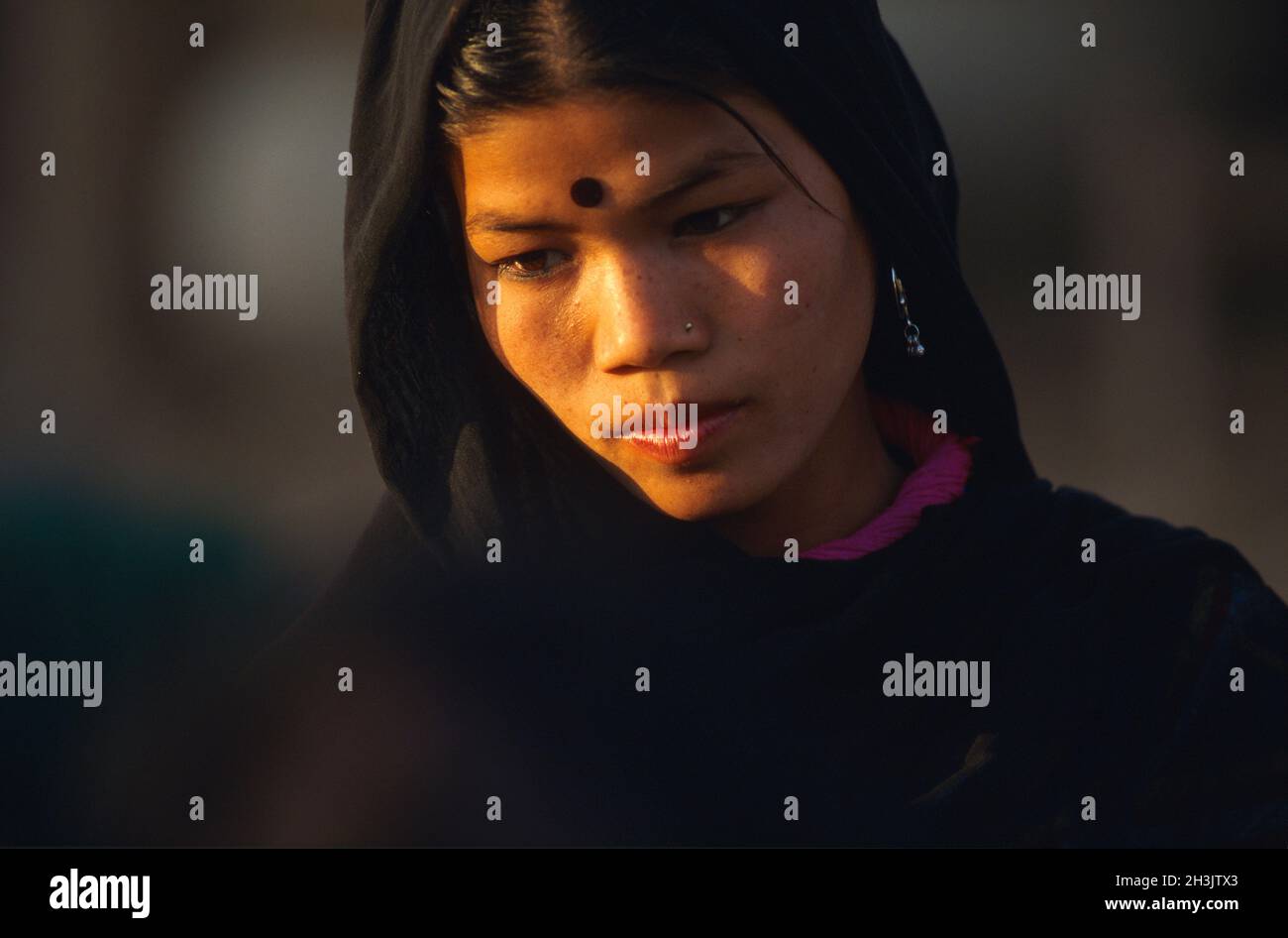 Nepal, zona Terai, gruppo etnico Rana Tharu Foto Stock