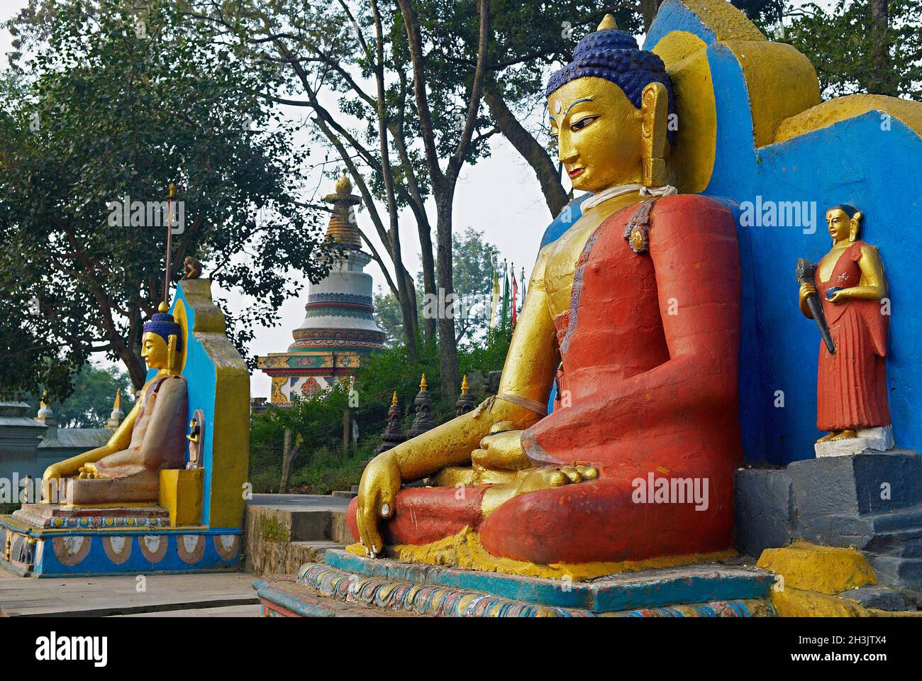 Nepal, valle di Kathmandu, Swayambunath stupa Foto Stock