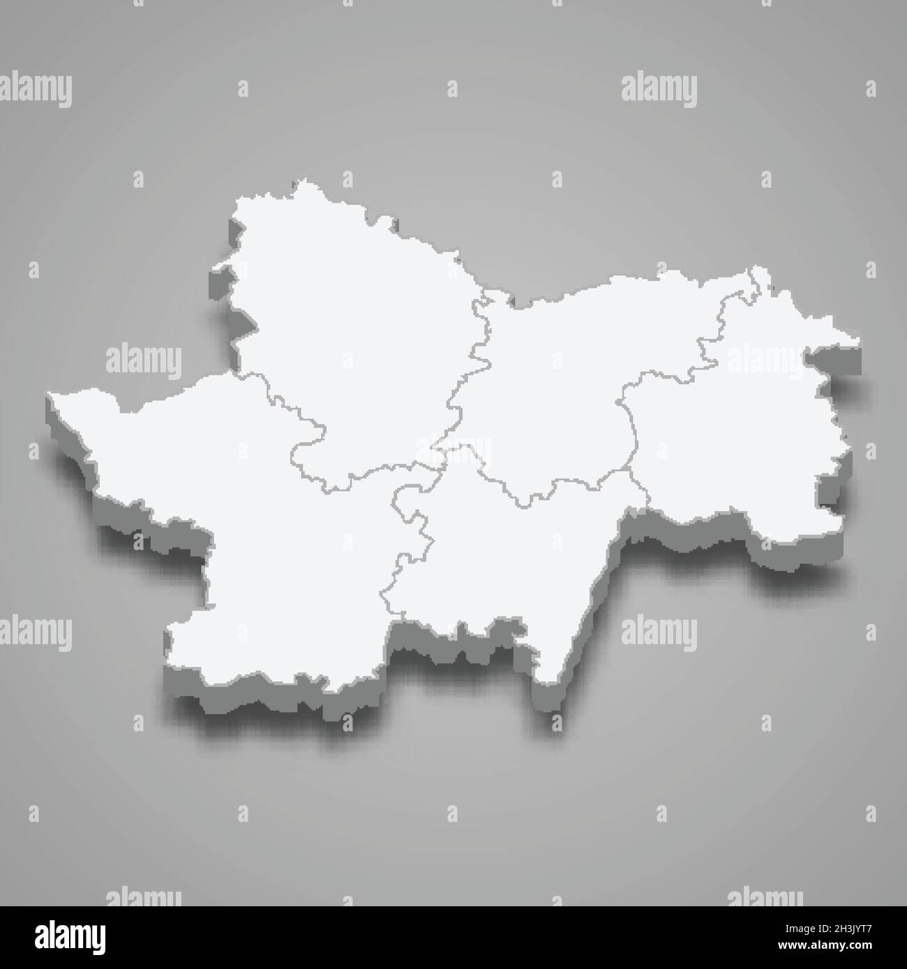 La mappa isometrica 3d di Saone-et-Loire è un dipartimento francese, illustrazione vettoriale Illustrazione Vettoriale