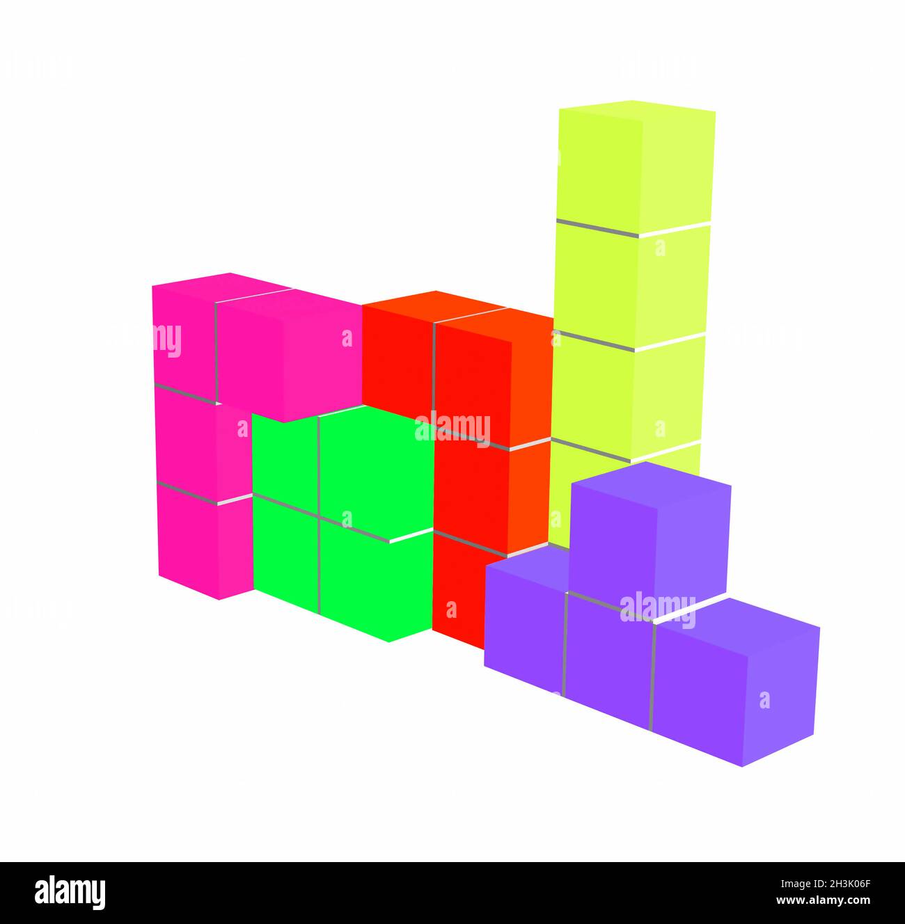Video gioco con cubi - illustrazione del gioco di puzzle - cubi 3D Foto  stock - Alamy