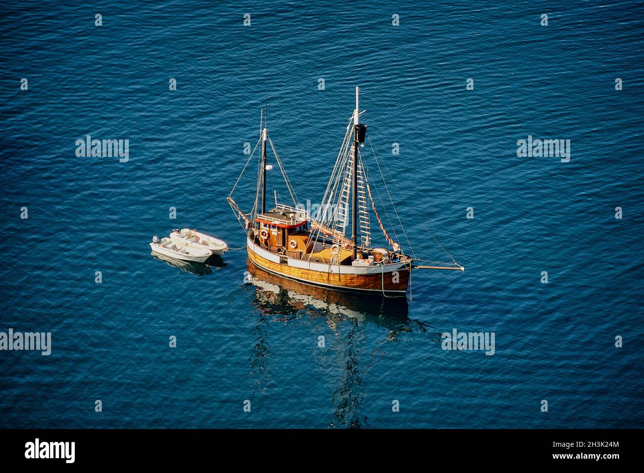 Una vecchia nave da pesca che gode di pensione, Norvegia Foto Stock