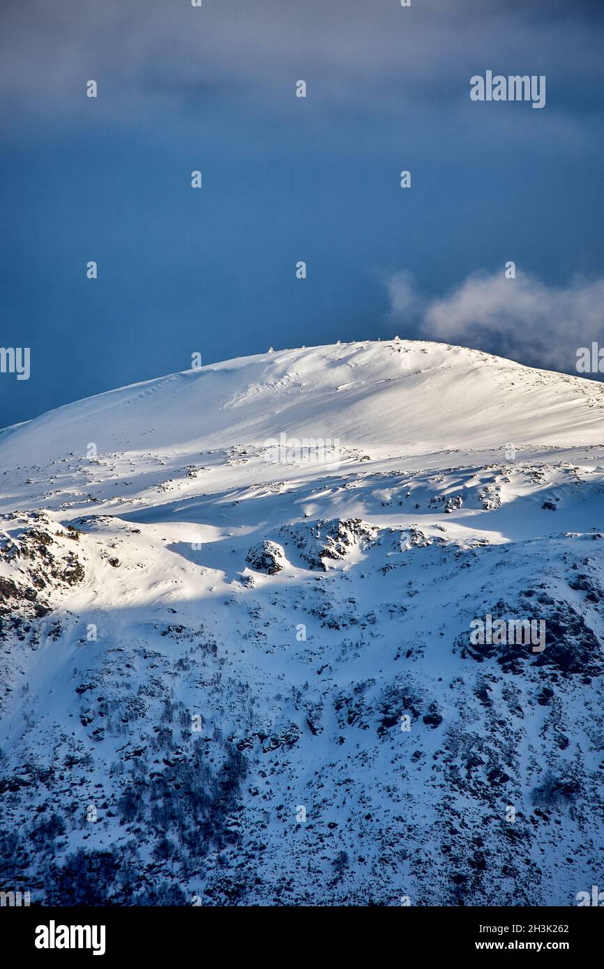 Serena vista sulle montagne, Alpi di Sunnmøre, Norvegia Foto Stock