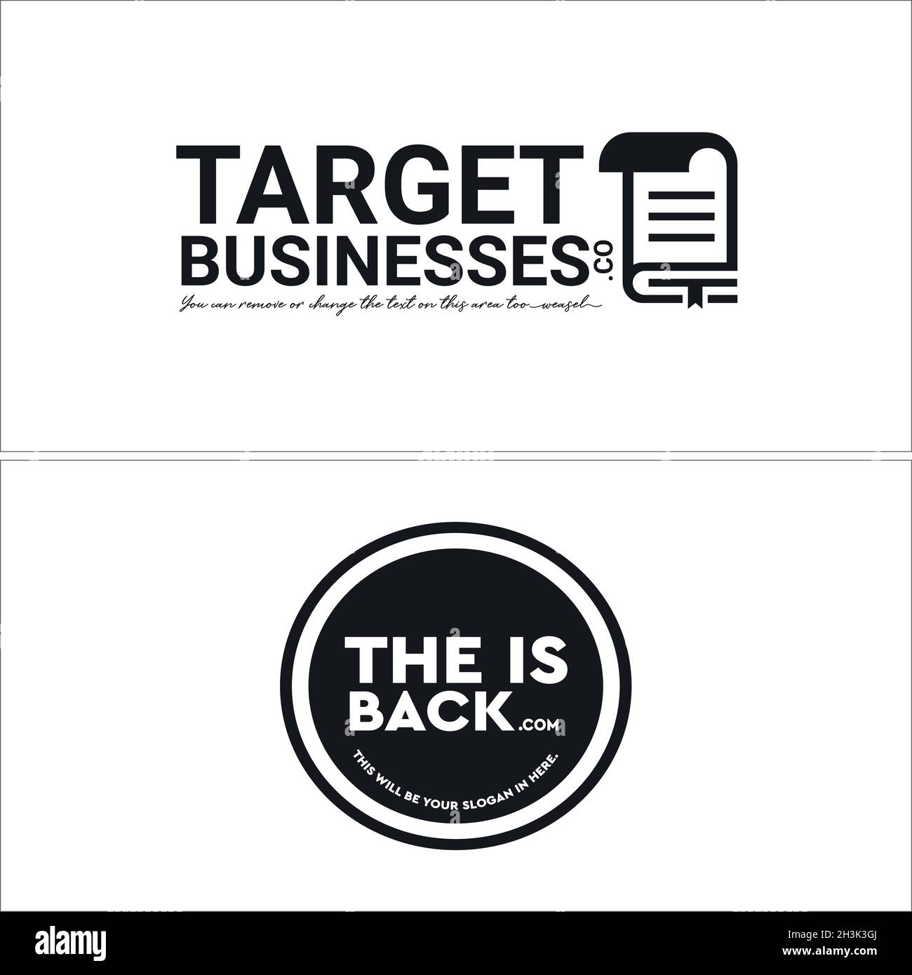 Business tag carta libro documento logo design Illustrazione Vettoriale