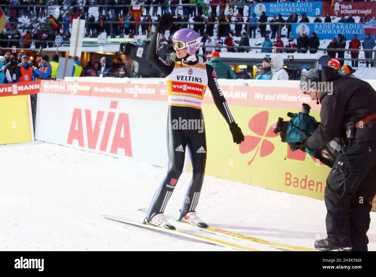 FIS World Cup Ski Jumping 17-18, Neustadt, gara di squadra Foto Stock