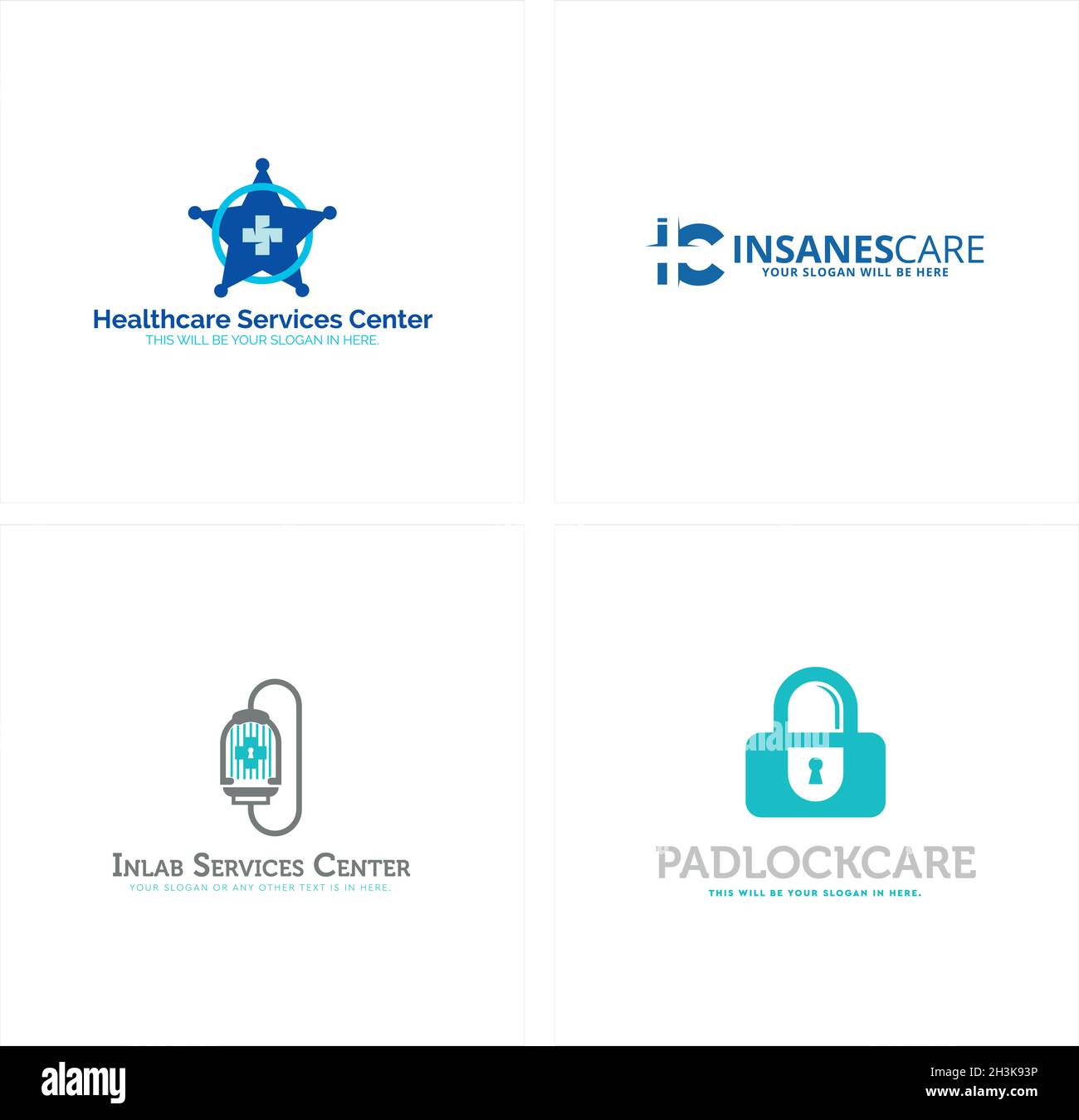 Design moderno del logo del centro medico Illustrazione Vettoriale