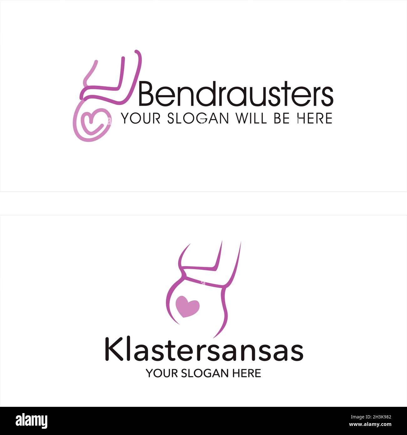 Modello con logo incinta Illustrazione Vettoriale