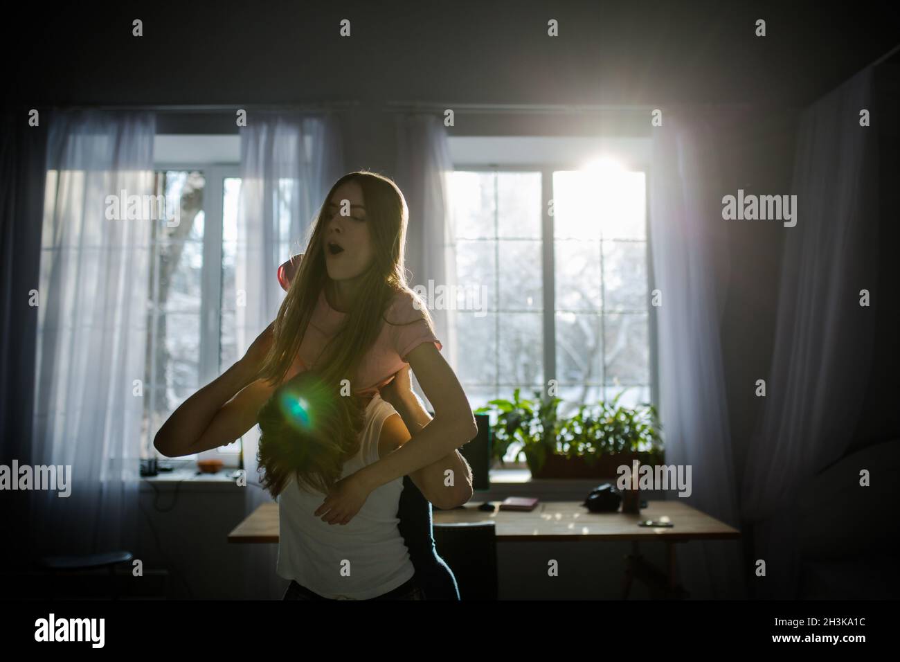 Giornate tranquille a casa Foto Stock