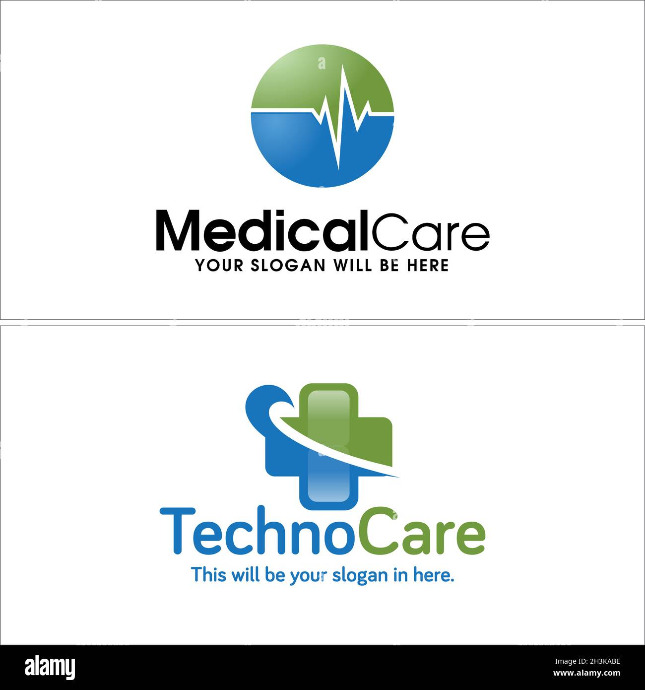 Moderna clinica di cure mediche heartbeat cross salute logo design Illustrazione Vettoriale