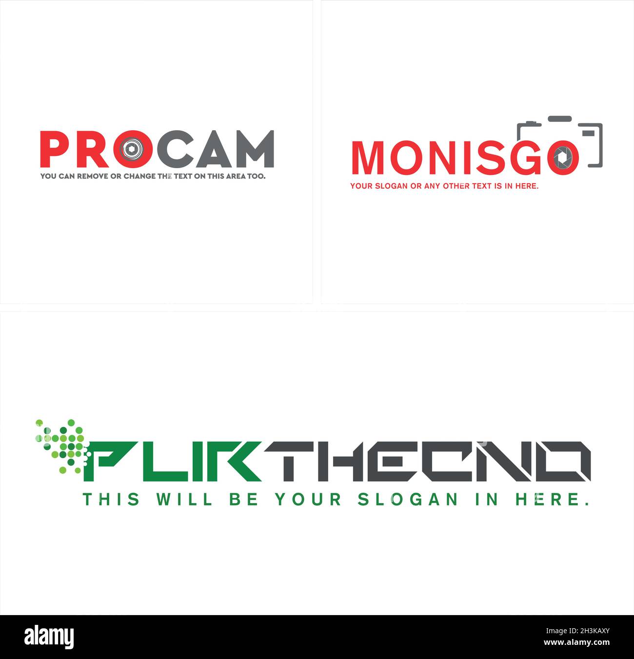 Fotografia moderna icona fotocamera combinazione logo design marchio Illustrazione Vettoriale