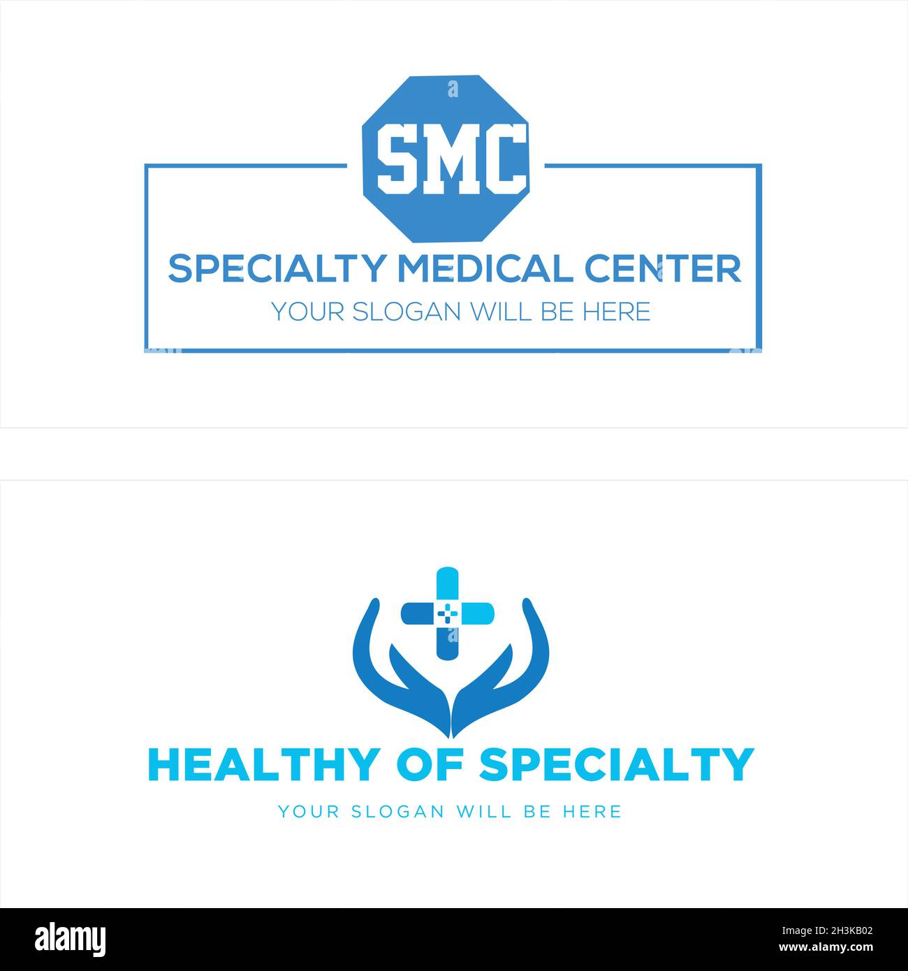 Moderno centro medico croce salute logo design Illustrazione Vettoriale