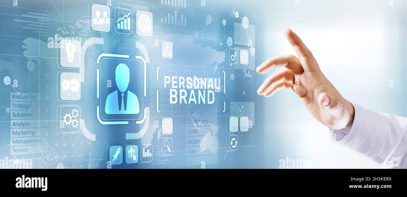 Branding personale sviluppo del marchio concetto di formazione aziendale. Foto Stock