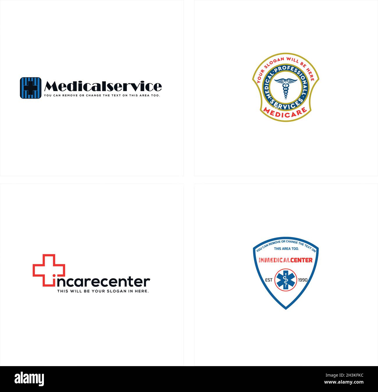 Moderno centro medico farmacia cauceus croce salute logo design Illustrazione Vettoriale