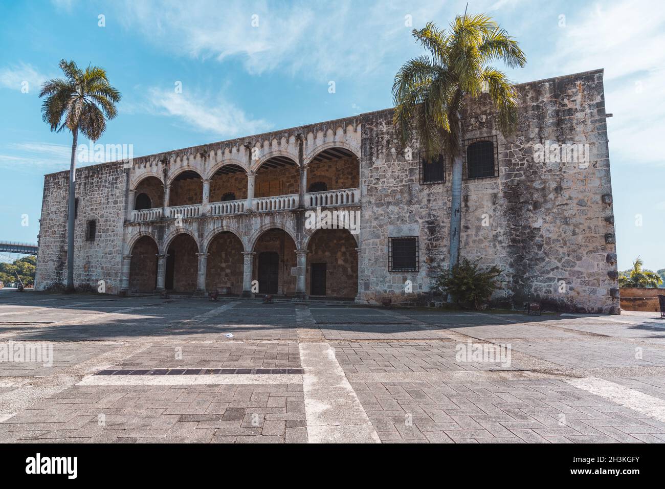 Serene Plaza de la Hispanidad o Spagna - Parco a Santo Domingo, Repubblica Dominicana Foto Stock