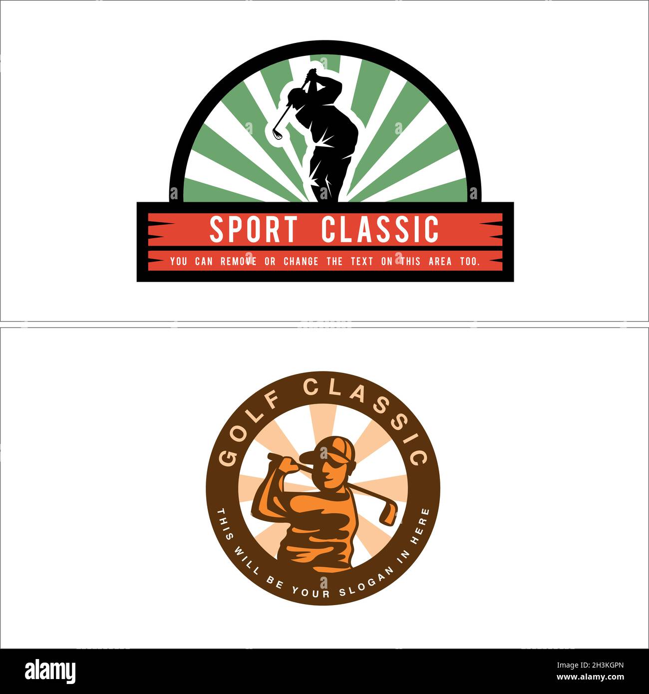 Set di logo vintage golf sport Illustrazione Vettoriale