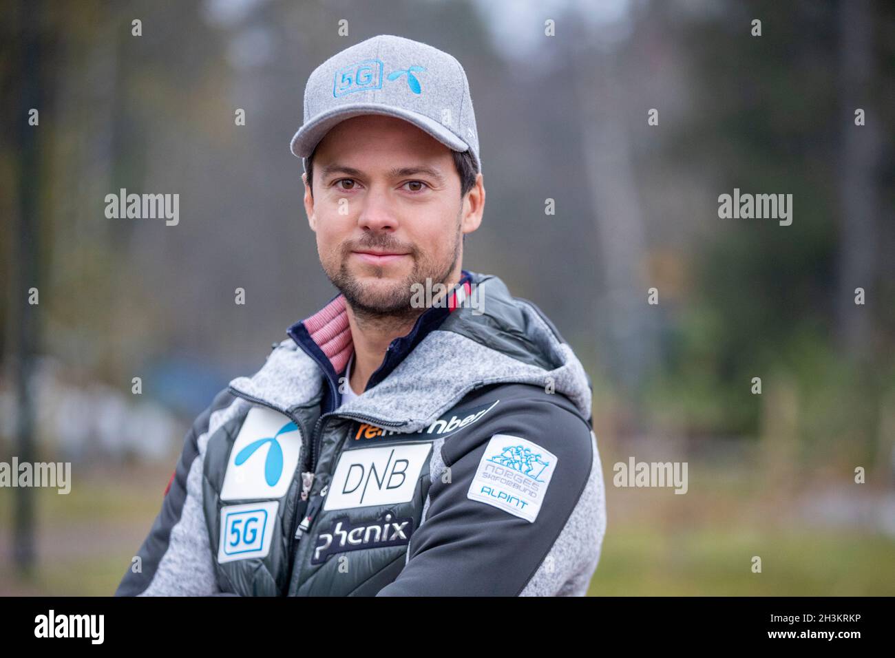 Oslo 20211029.Alpinista Sebastian Foss Solevåg durante una conferenza stampa al vertice olimpico insieme alla nazionale norvegese di sci alpino. Foto: Javad Parsa / NTB Foto Stock
