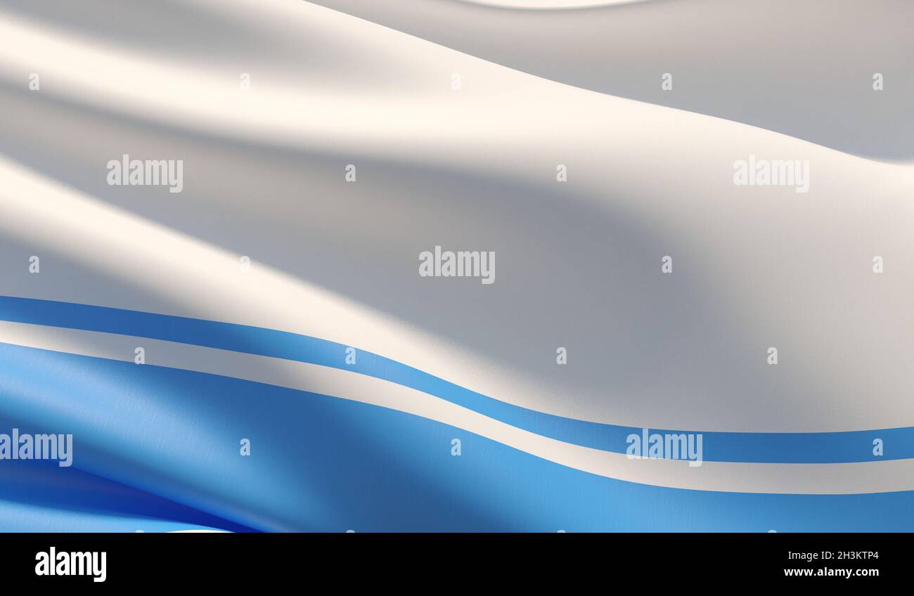 La bandiera della Repubblica Altai. Illustrazione 3D in primo piano ad alta risoluzione. Bandiere dei soggetti federali della Russia. Foto Stock