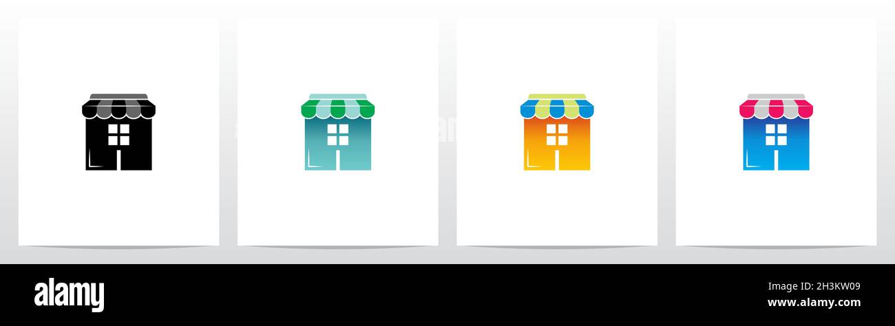 Store Roof on Letter Logo Design A. Illustrazione Vettoriale