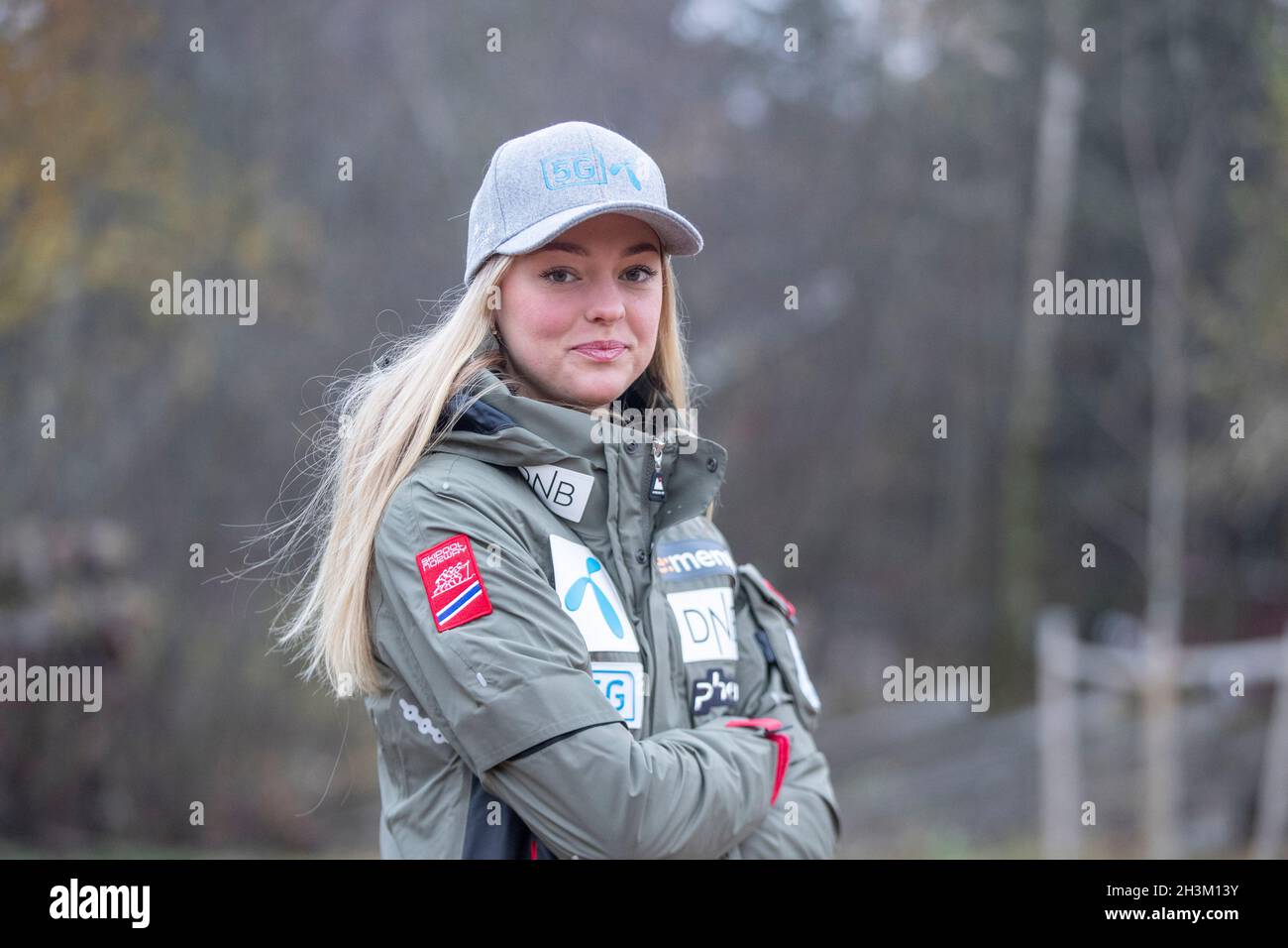 Oslo 20211029.l'alpinista Thea louise è in buona salute durante una conferenza stampa al vertice olimpico insieme alla nazionale norvegese di sci alpino. Foto: Javad Parsa / NTB Foto Stock