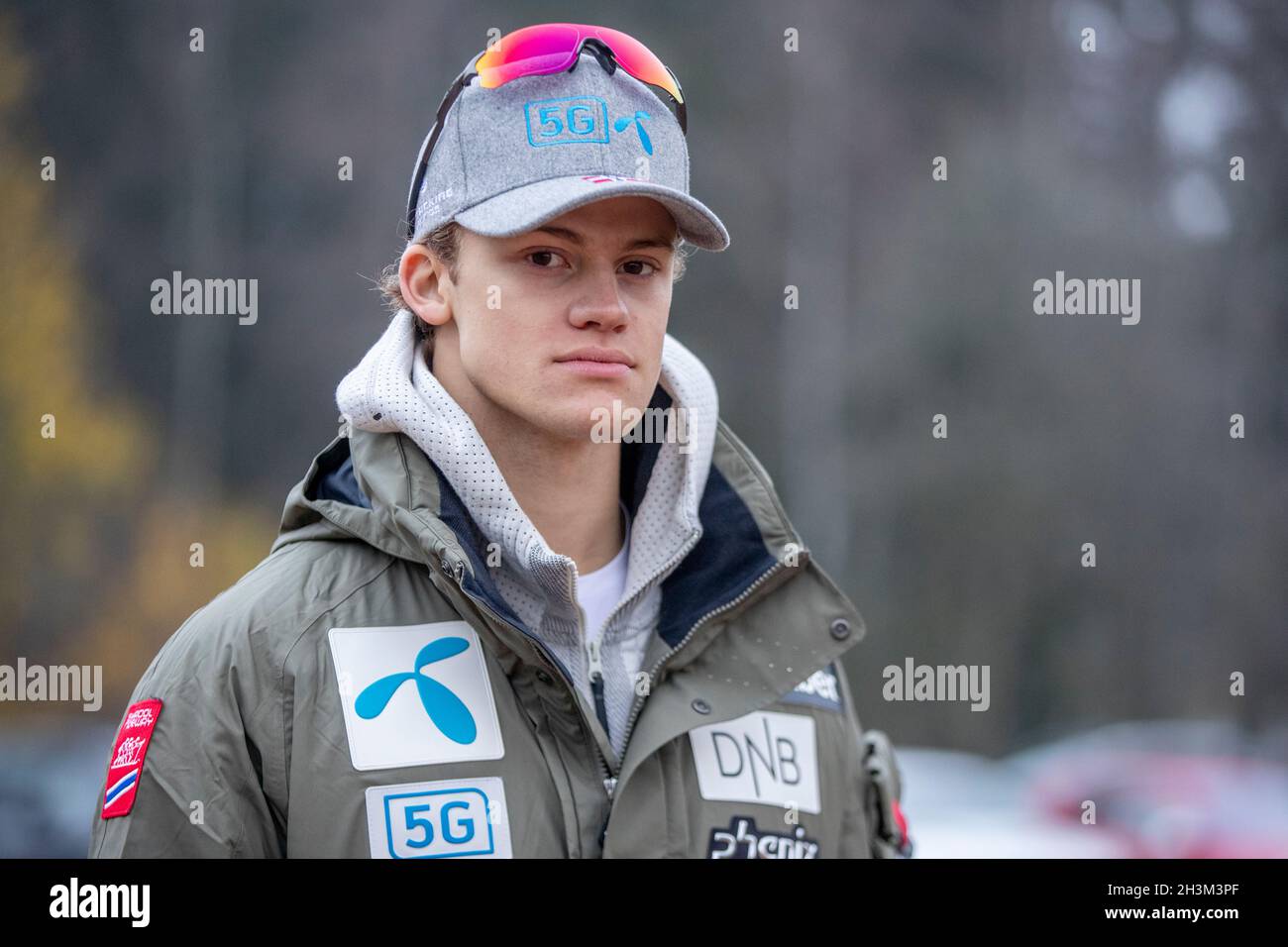 Oslo, Norvegia. 29 ottobre 2021. Oslo 20211029.Alpinista Lucas Pinheiro Braathen durante una conferenza stampa al vertice olimpico con la nazionale norvegese di sci alpino. Foto: Javad Parsa/NTB Credit: NTB Scanpix/Alamy Live News Foto Stock