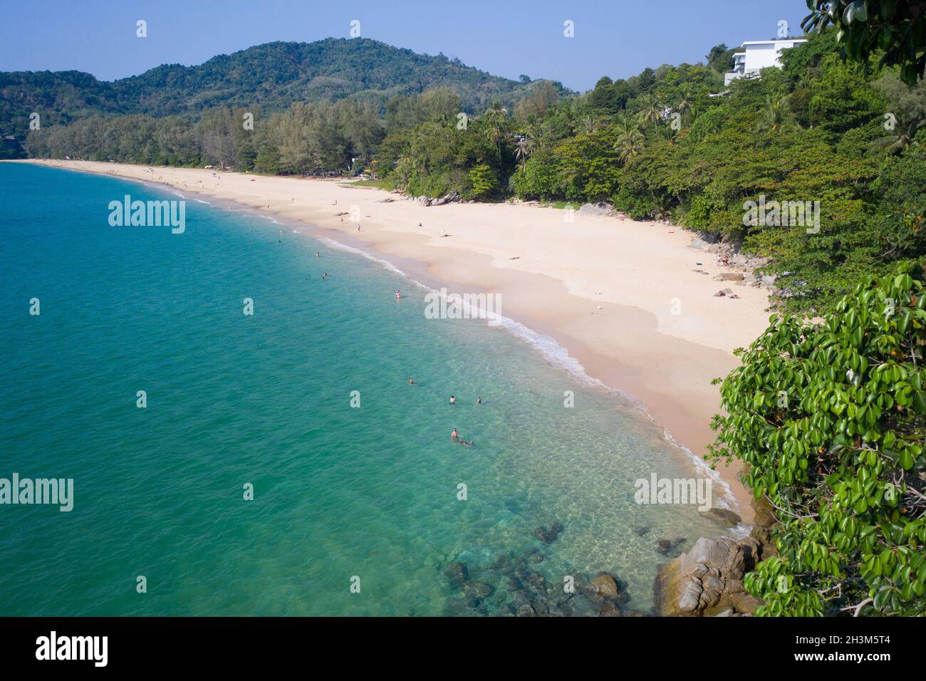 Vista aerea di Naithon Beach a Phuket Foto Stock