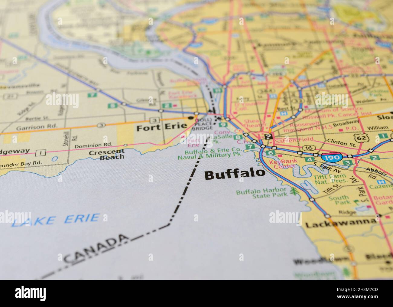 Mappa della città di Buffalo, NY Foto Stock