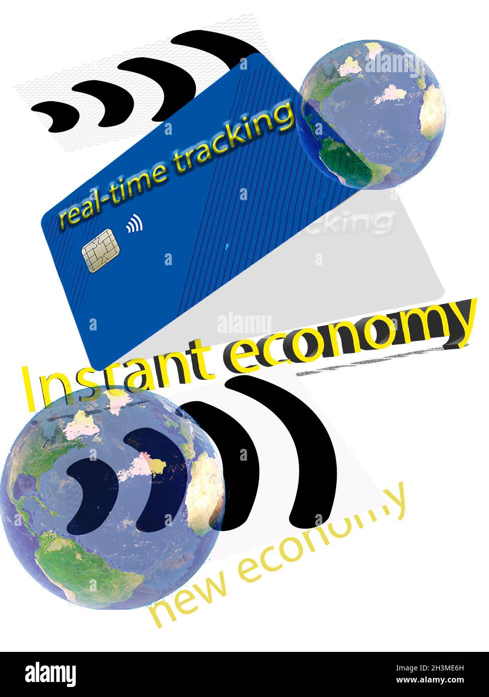 concetto di economia istantanea e moderno monitoraggio in tempo reale Foto Stock