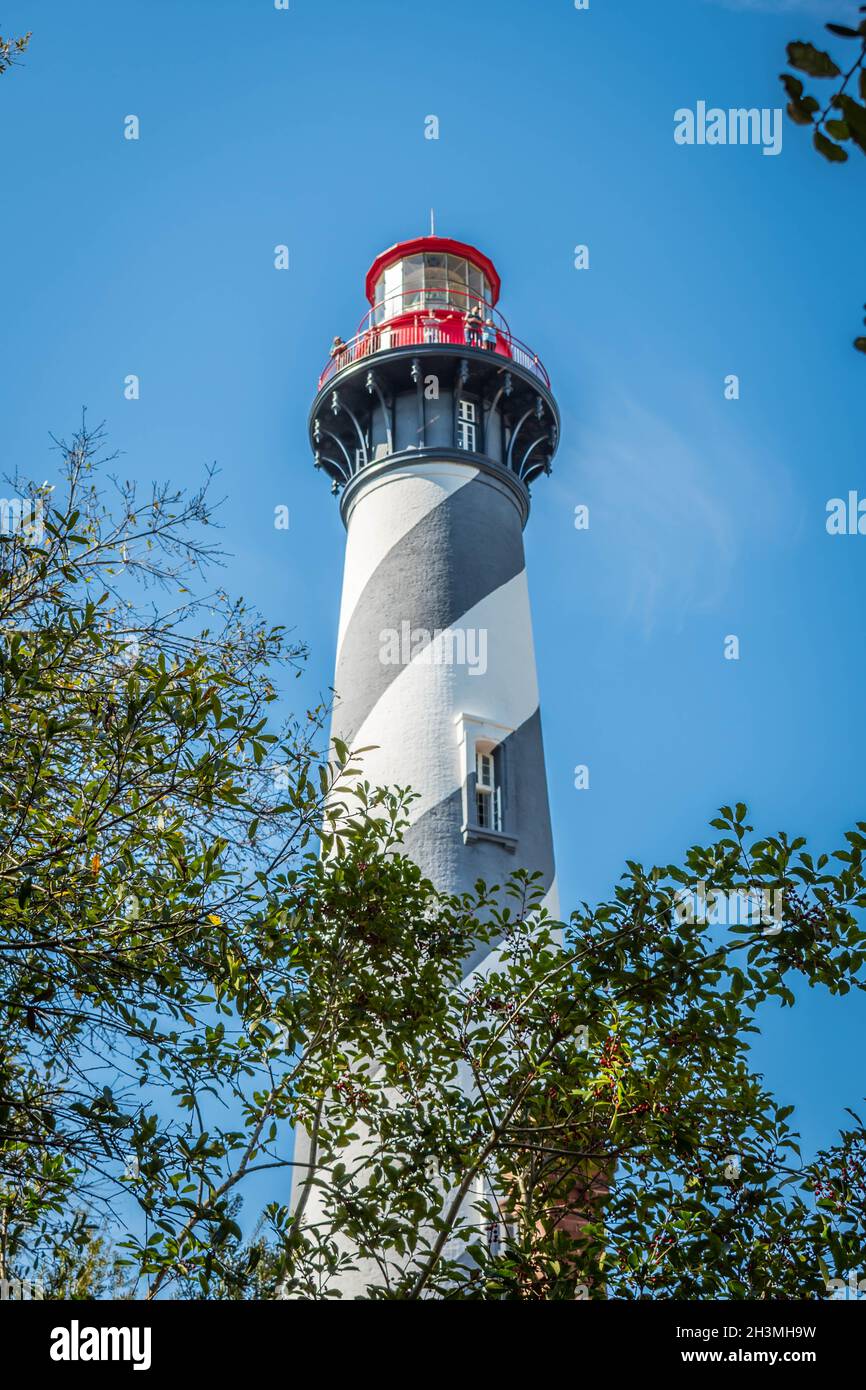 Un privato-aiuto alla navigazione e un attivo e faro di lavoro nel Anastasia Island Foto Stock
