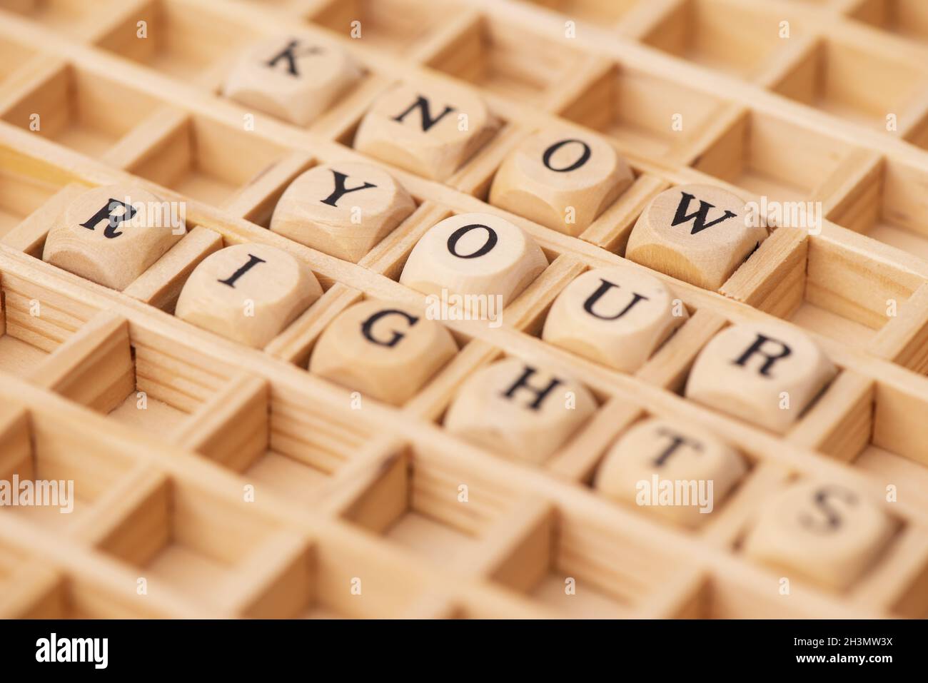 Conosci i tuoi diritti in Word cloud Foto Stock