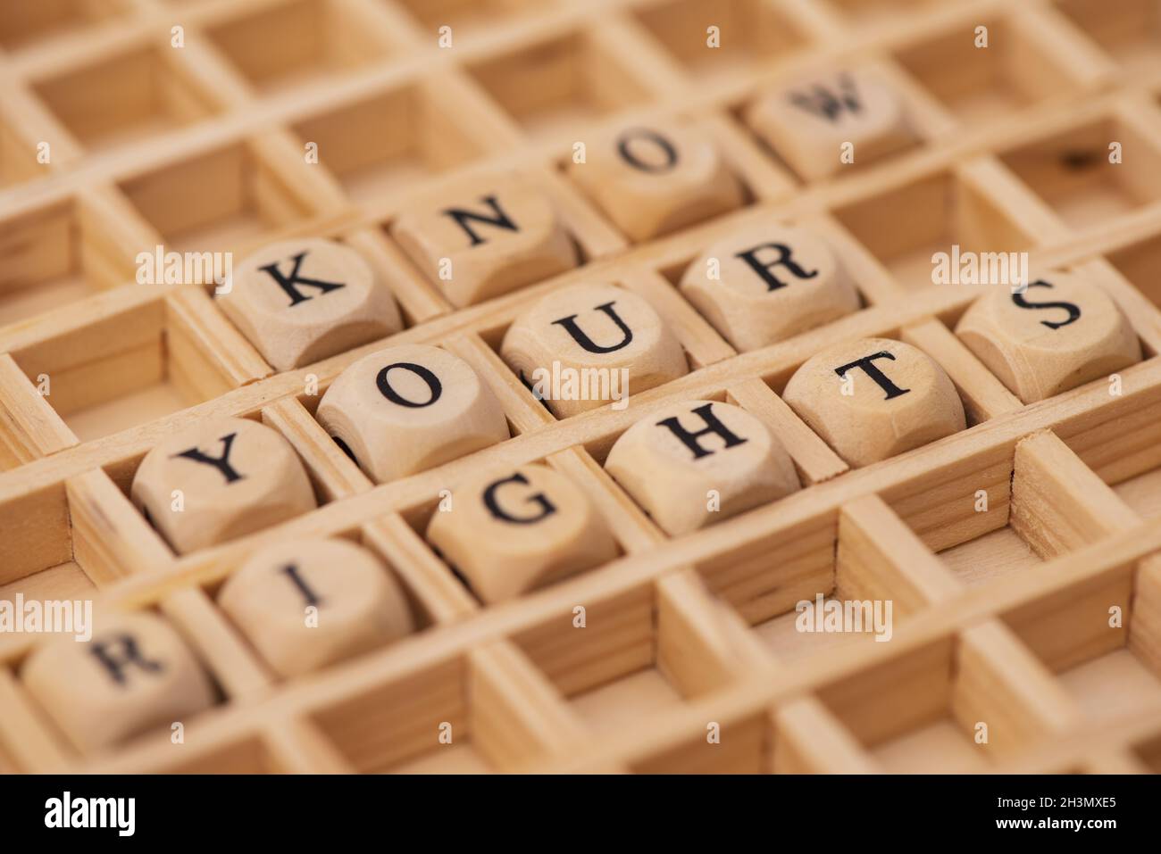 Word cloud per conoscere i tuoi diritti Foto Stock