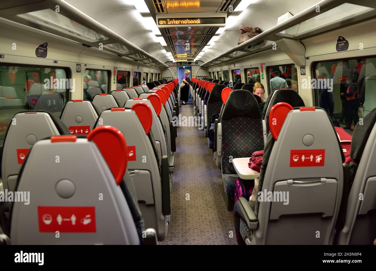 Interno del trasporto ferroviario, Regno Unito Foto Stock
