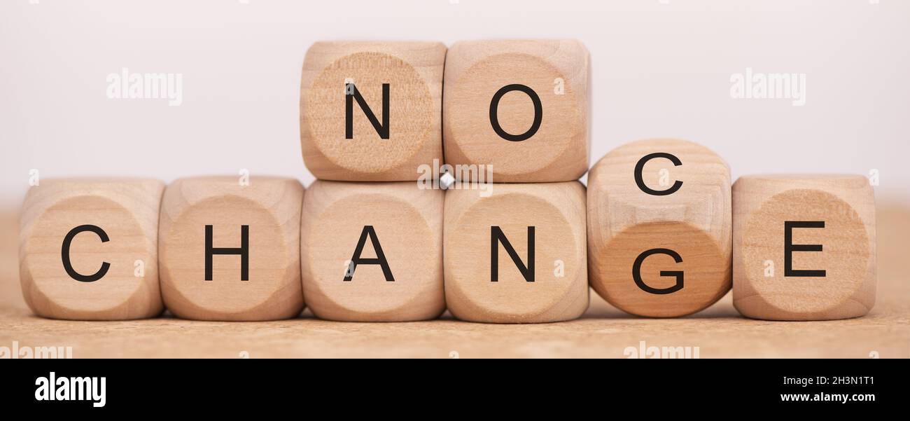 Modifica e possibilità stampate sui cubi Foto Stock