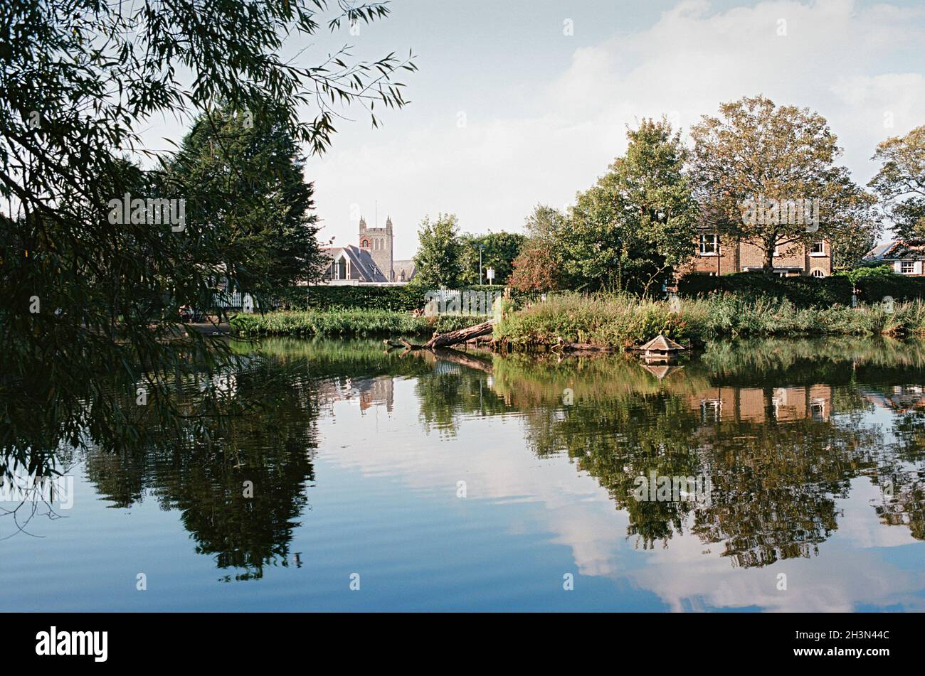 Prickend Pond nel centro di Chislehurst, nel London Borough di Bromley, Greater London UK Foto Stock