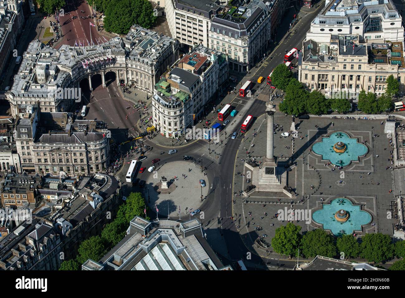 UK, Londra, vista aerea di Trafalgar Square Foto Stock
