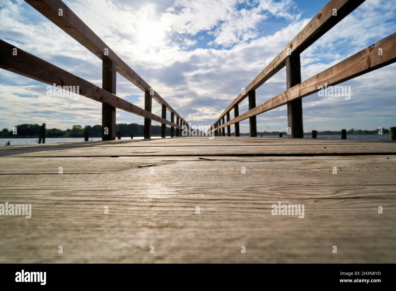 Palco di sbarco sul fiume Havel vicino a Toeplitz in Germania Foto Stock