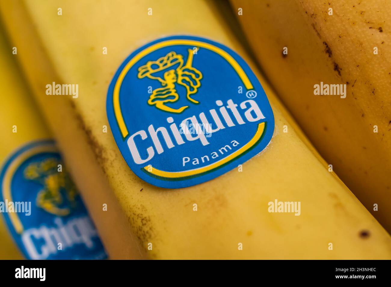 Logo Chiquita bananen supermarkt Foto Stock
