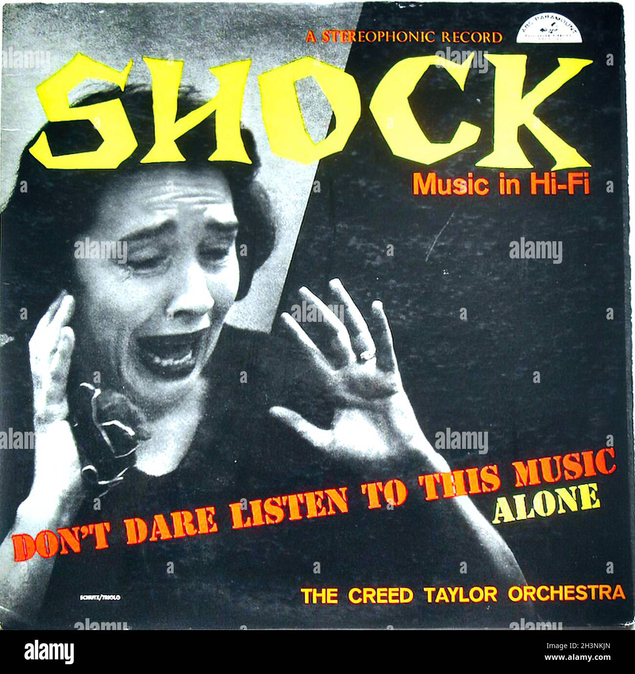 1958 Shock Music in Hi Fi Creed Taylor Orchestra copertina originale Vintage Vinyl LP Kitsch Camp Foto Stock