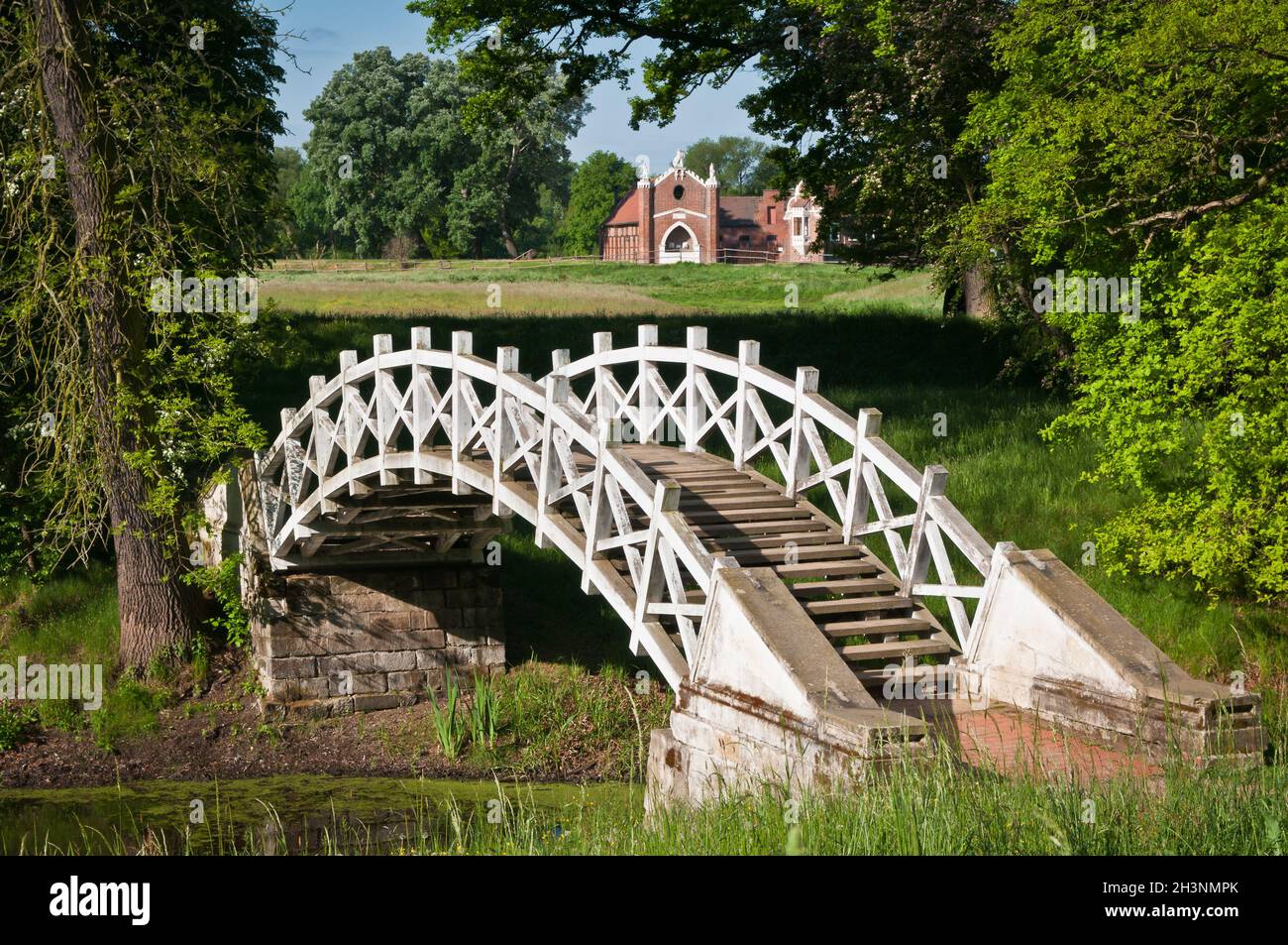 Parco Luisium Dessau con brigde bianco Foto Stock