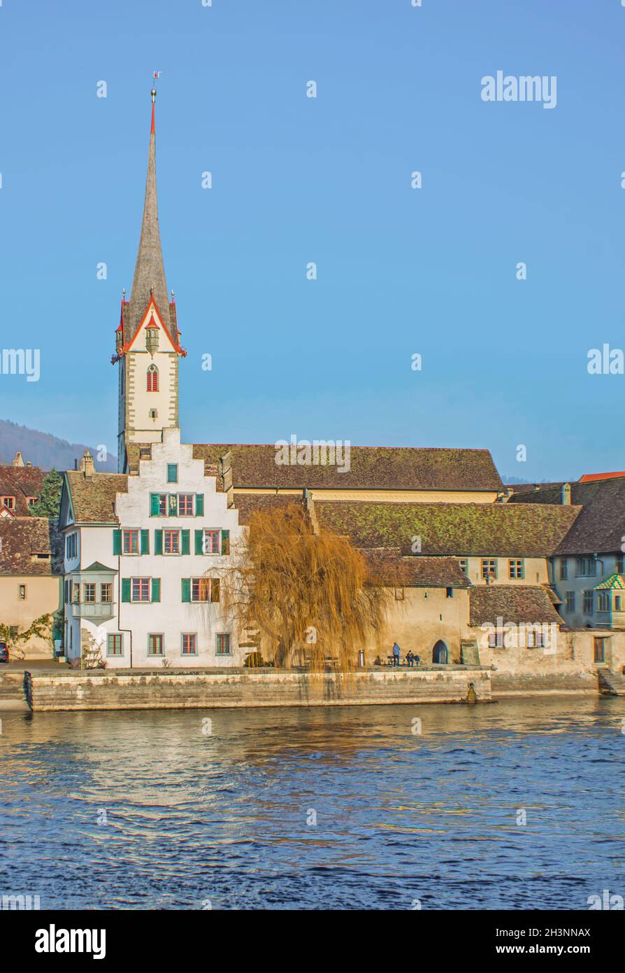 Monastero di San Giorgio e Chiesa cittadina, Stein am Rhein, Cantone di Sciaffusa, Svizzera Foto Stock