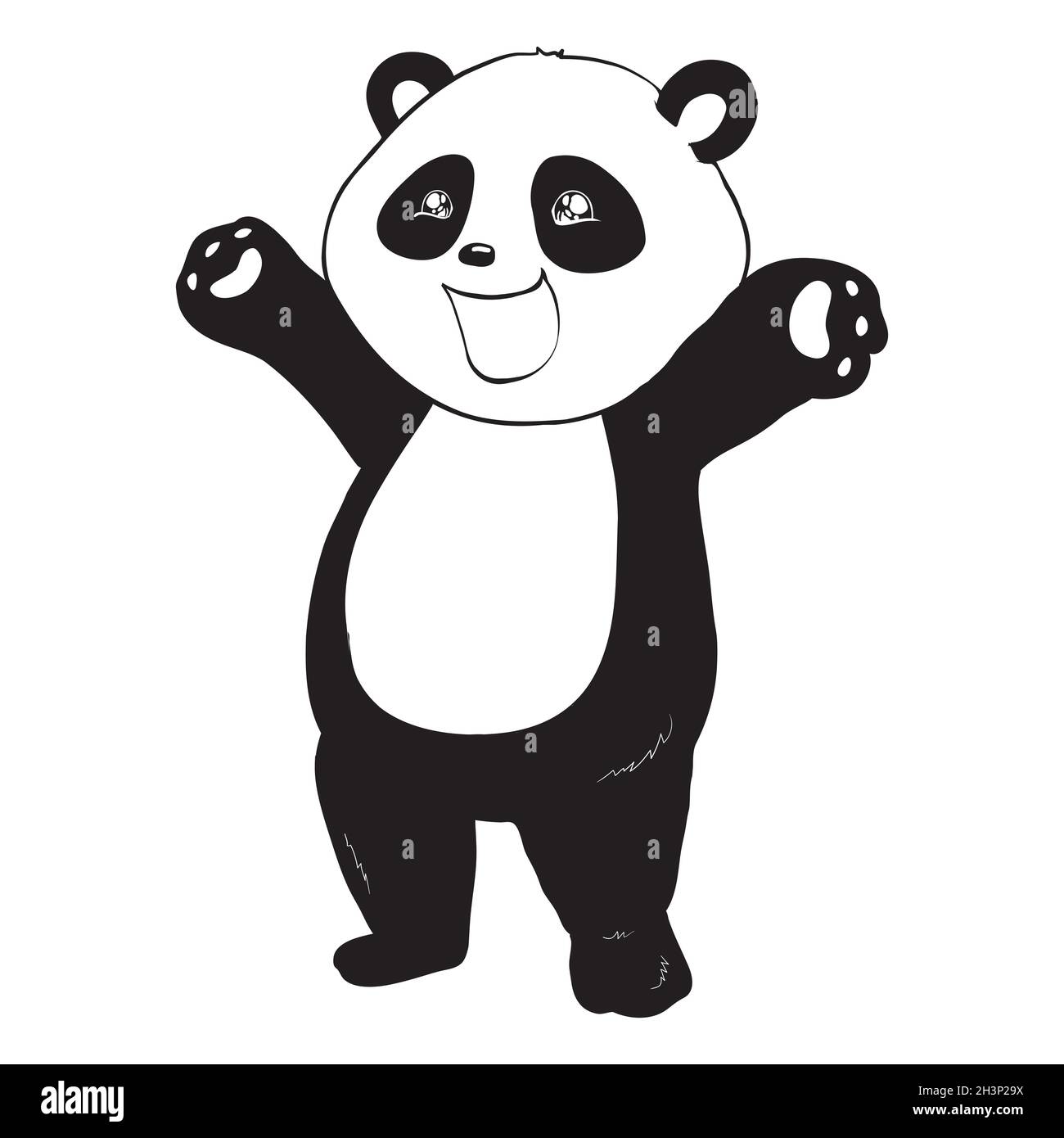 Carino disegno panda. Semplice icona dell'orso panda o logo. Illustrazione vettoriale in bianco e nero Immagine e Vettoriale - Alamy