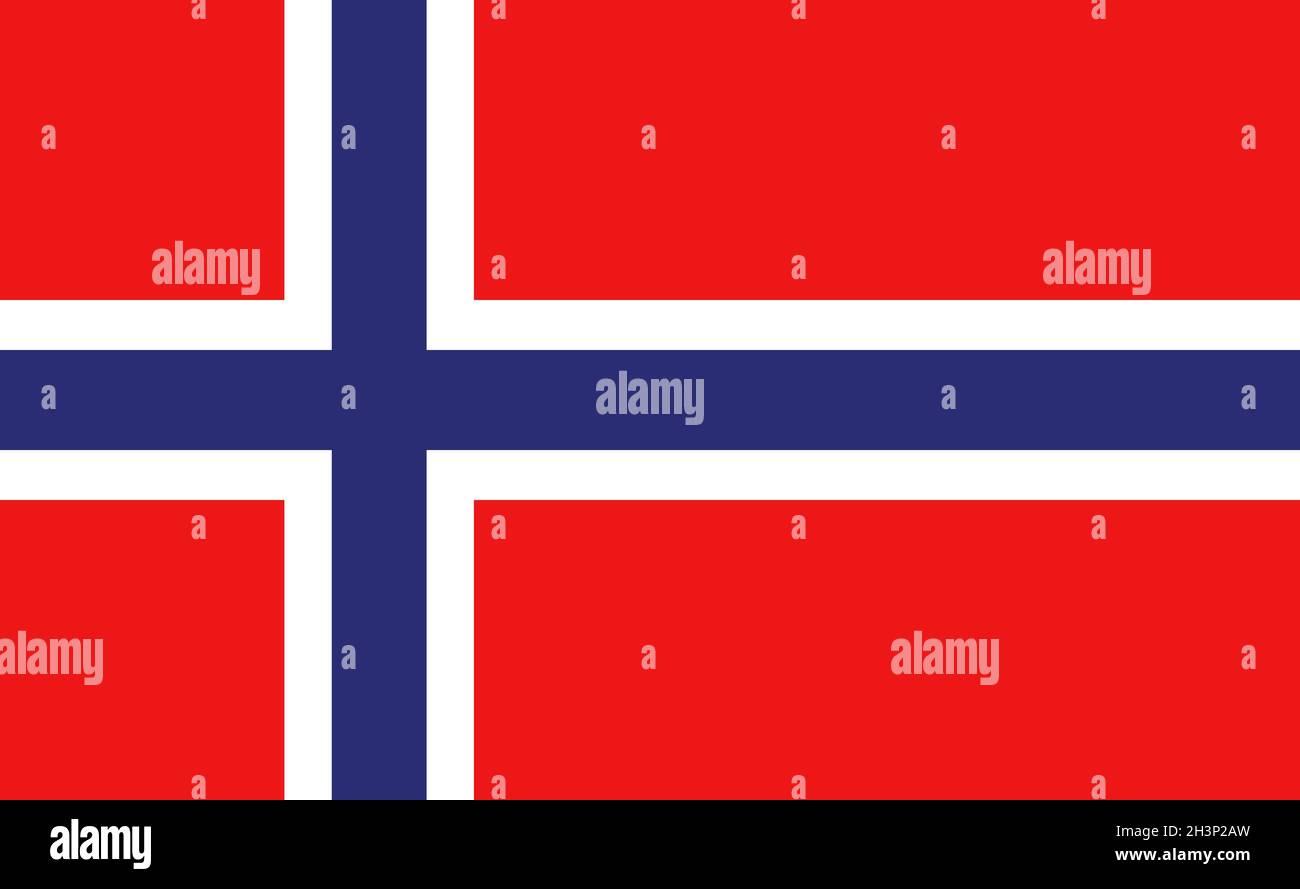 Bandiera nazionale norvegese in proporzioni esatte - Vector Foto Stock